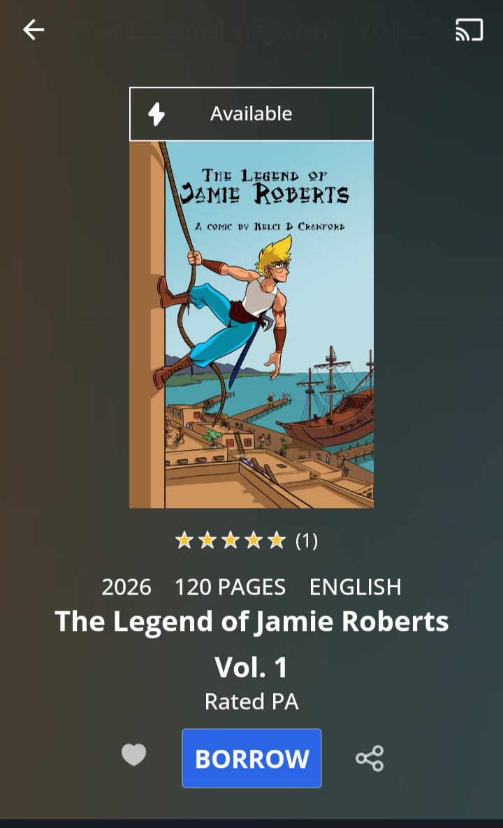the legend of jamie roberts, volume 1 is now on hoopla!